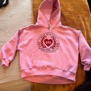 GAP Girls Light Pink Hoodie with 'Made With Love' Badge